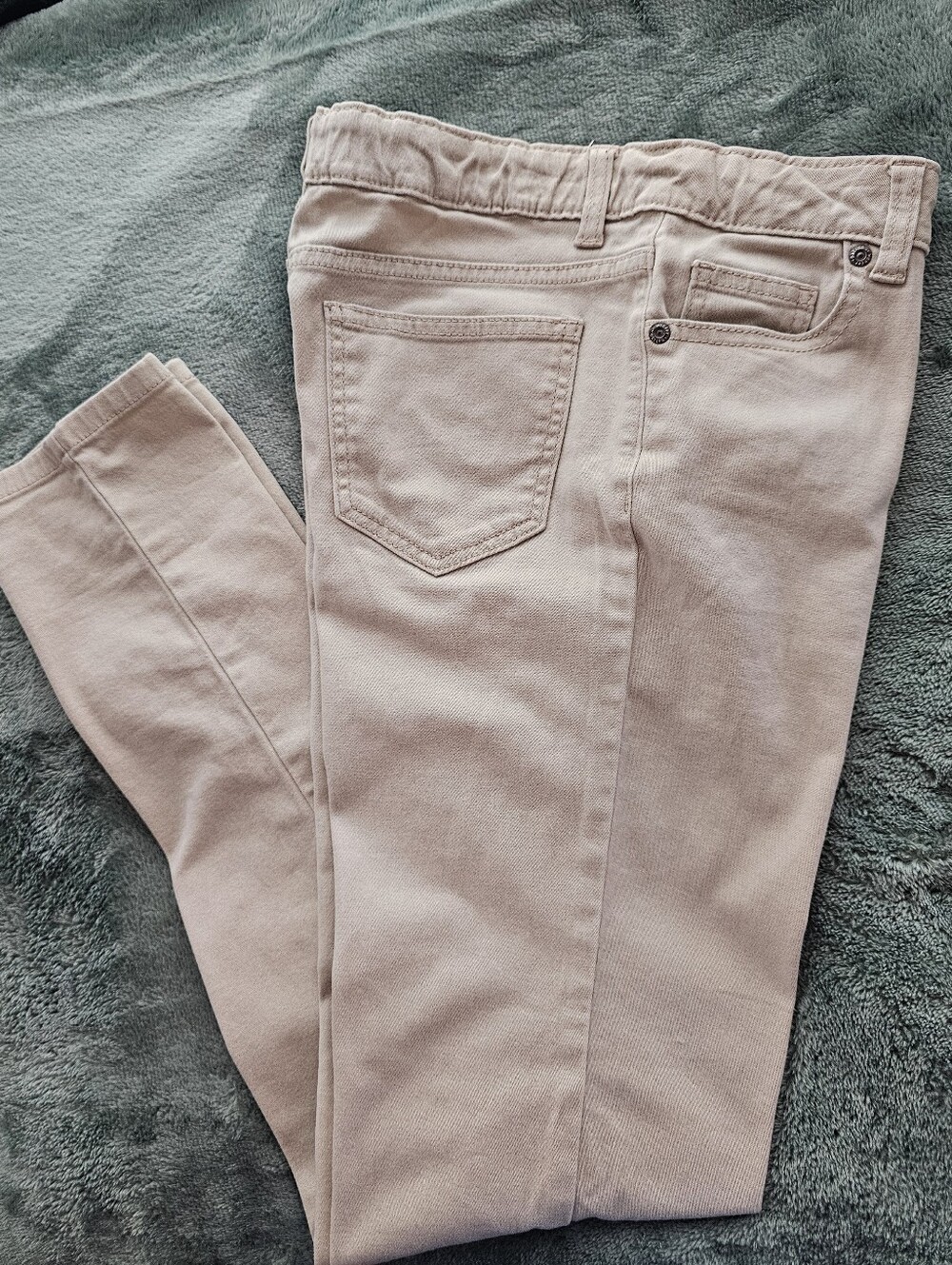 Girls' Skinny Tan Jeans Pants - School Uniform Beige Size 16 - 5 Pockets